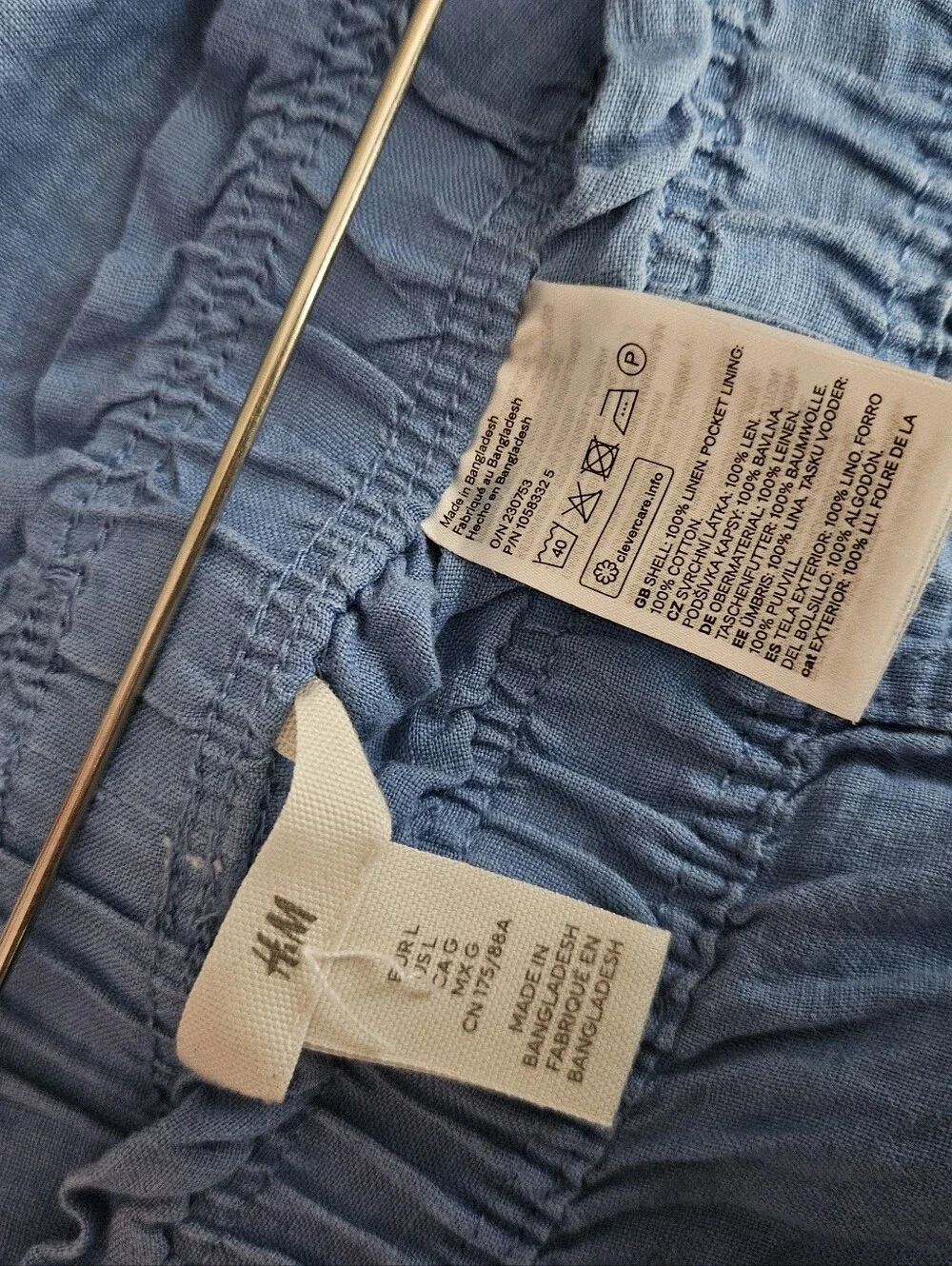 Blue Linen Shorts Large 2